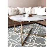 Bàn sofa tròn khung inox mạ vàng NTTD3000