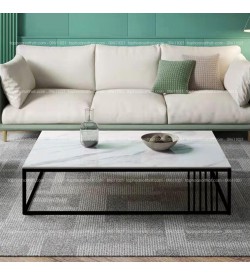 Bàn sofa chữ nhật 1m2 1m4 mặt đá khung thép BM20