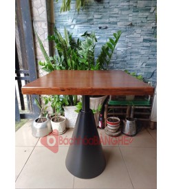 Bàn vuông cafe mặt gỗ chân nón BS83