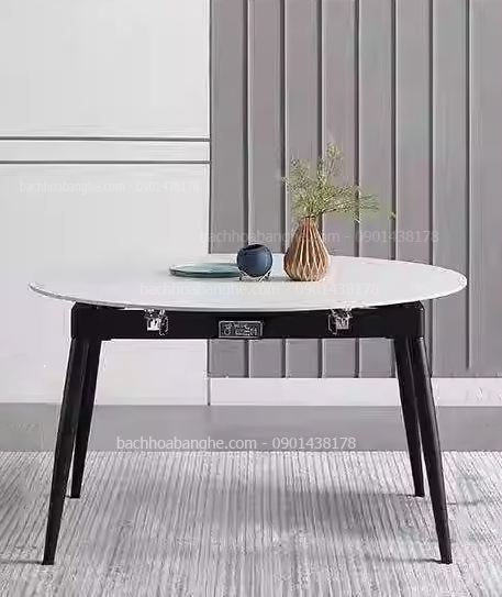 Bàn ăn tròn thông minh mặt đá có bếp từ BAD56