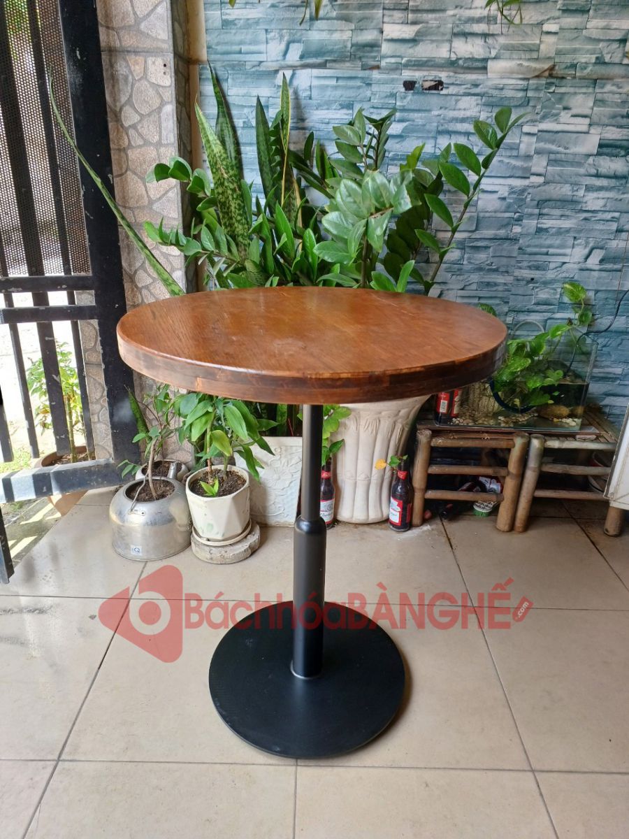 Bàn tròn cafe chân sắt decor BS53