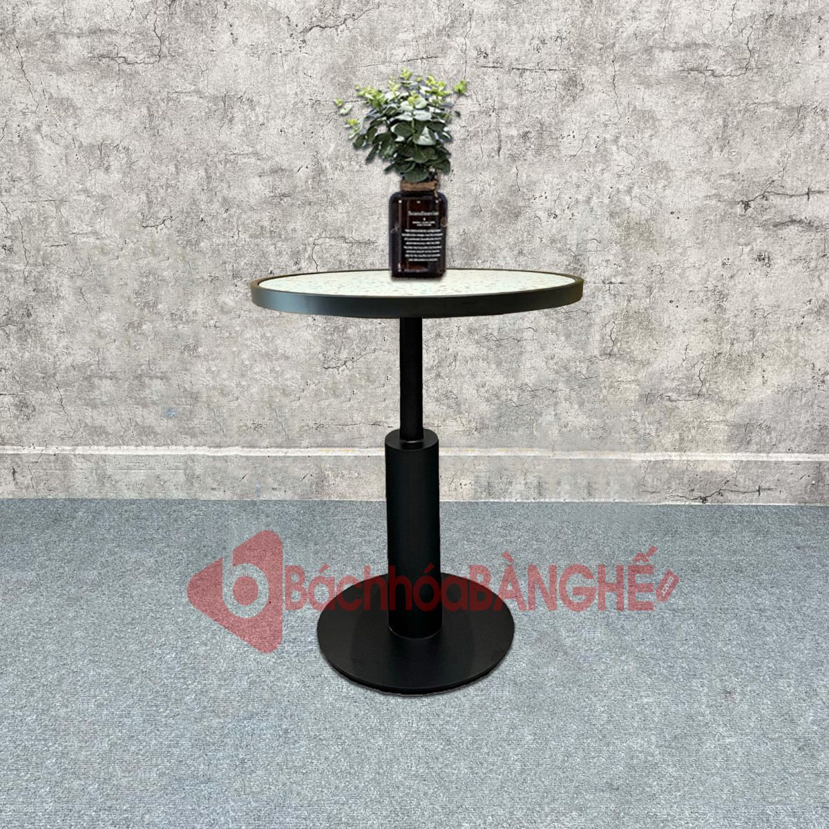 Bàn tròn cafe decor mặt gạch BSK38