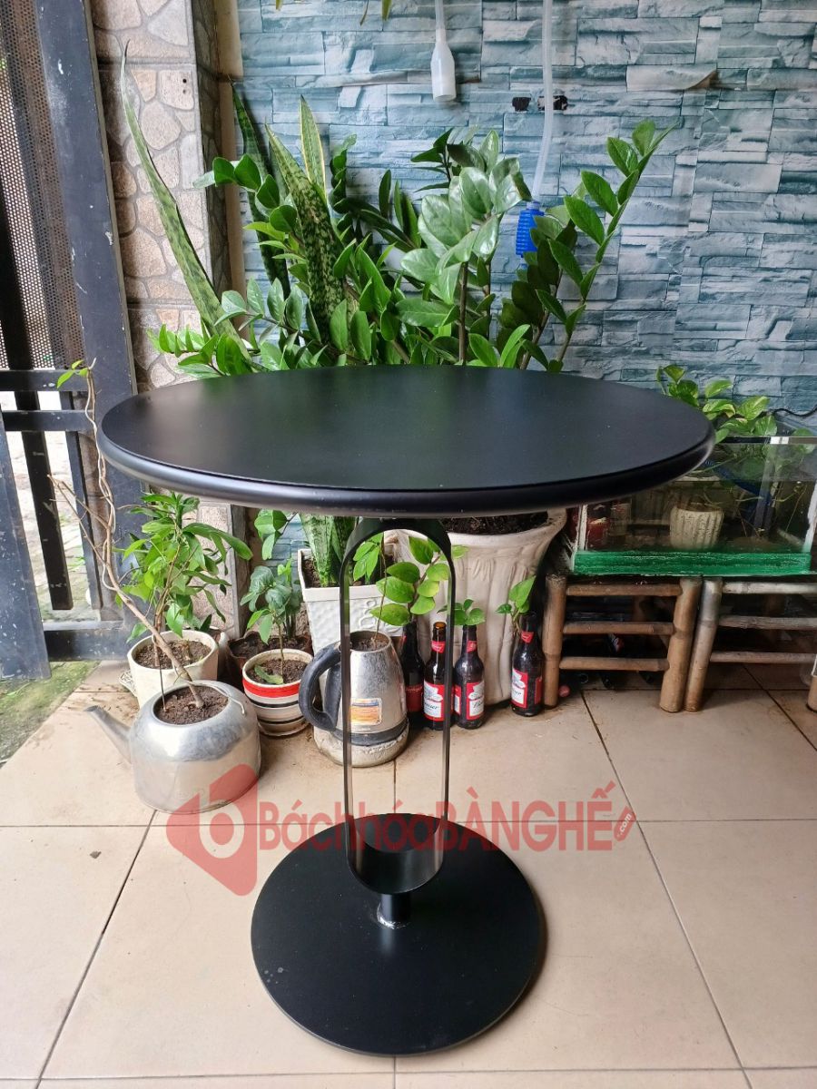 Bàn tròn decor mặt thép BS87