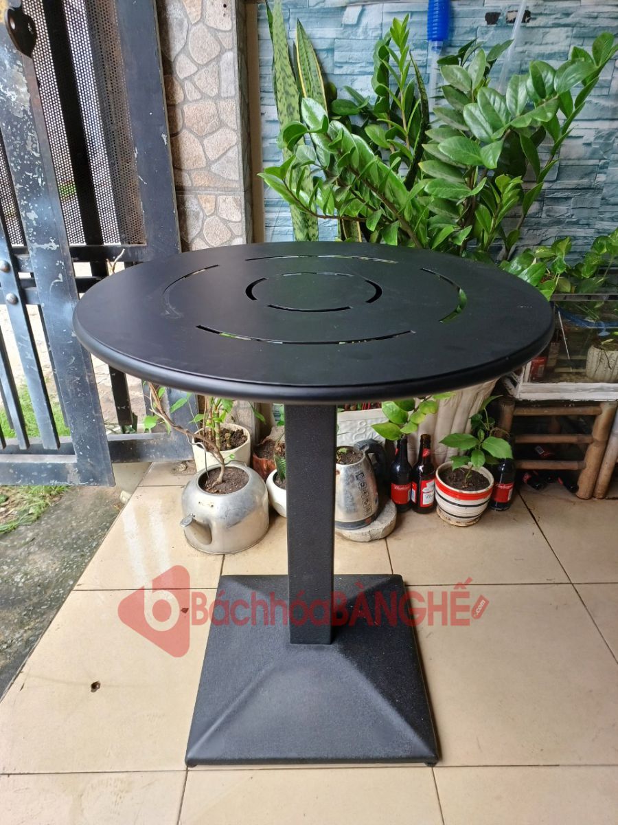 Bàn tròn cafe decor mặt tôn BS93